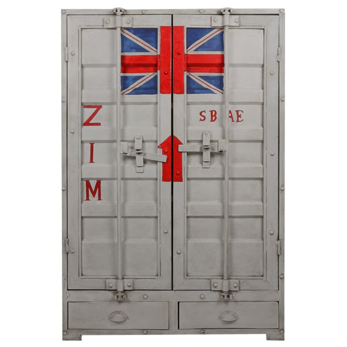 Платяной Шкаф-Контейнер Union Jack Серый Красный Оранжевый Желтый Черный Белый Синий Зеленый Голубой Бирюзовый Платяной Шкаф-Контейнер Union Jack