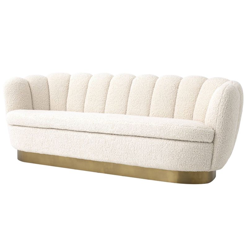Диван Eichholtz Sofa Mirage faux shearling Белый Латунь Диван Eichholtz Sofa Mirage faux shearling