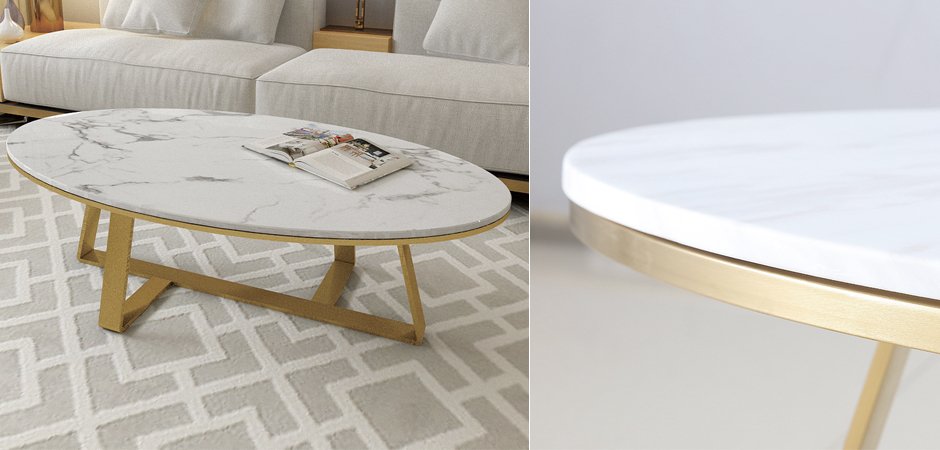 Кофейный стол Marble Oval Table Кофейный стол Marble Oval Table - Loft-Concept