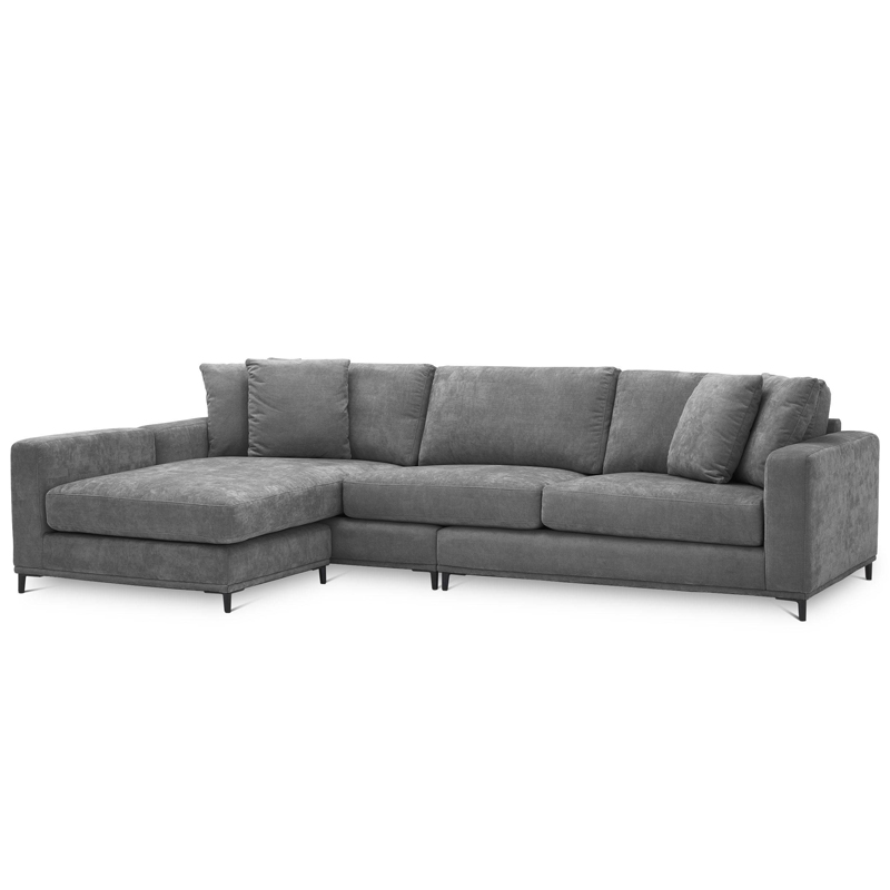 Диван Eichholtz Sofa Feraud Lounge grey Серый Черный Диван Eichholtz Sofa Feraud Lounge grey