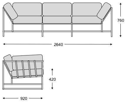  Black Calfskin Sofa  