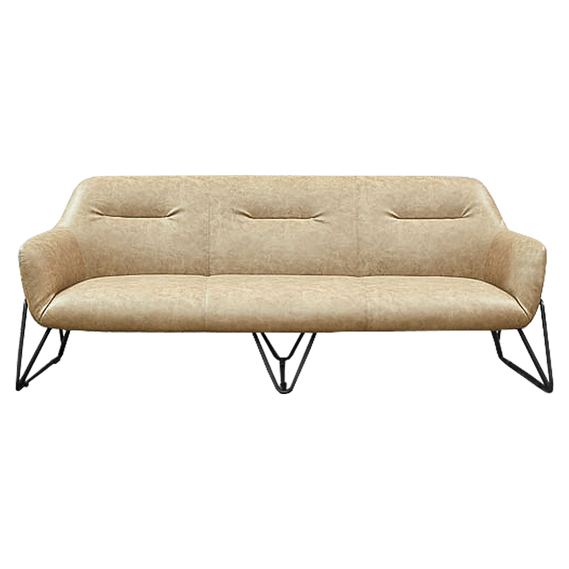 Диван Triangular Legs Triple Sofa Бежевый Черный Диван Triangular Legs Triple Sofa