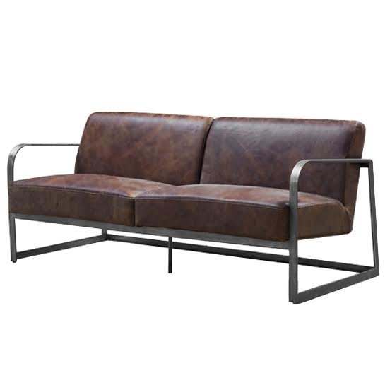 Диван INDIO METAL leather SOFA Коричневый Диван INDIO METAL leather SOFA