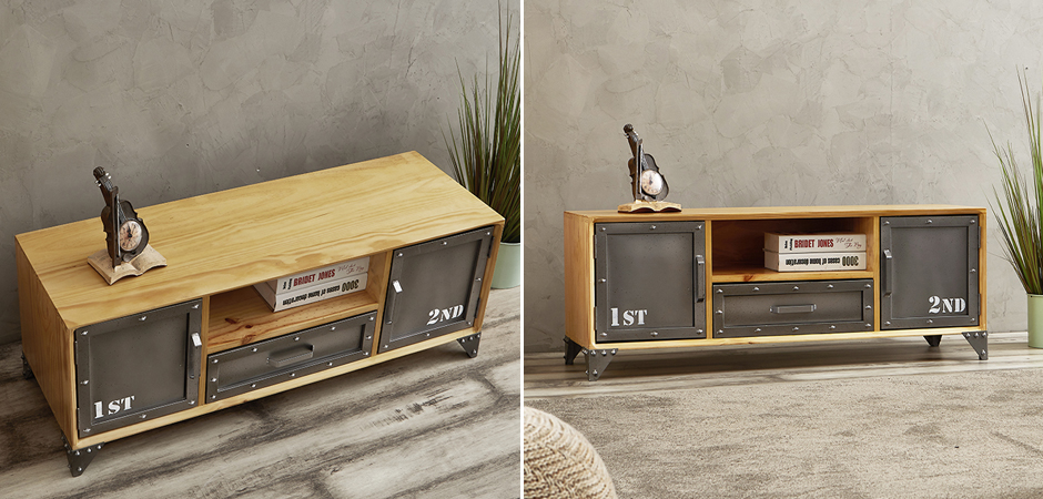 ТВ-тумба Loft Metal and Wood Double ТВ-тумба Loft Metal and Wood Double - Loft-Concept