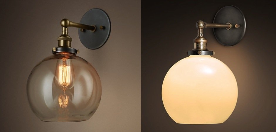 Бра Loft Clear Glass Sphere Cloche Бра Loft Clear Glass Sphere Cloche - Loft-Concept