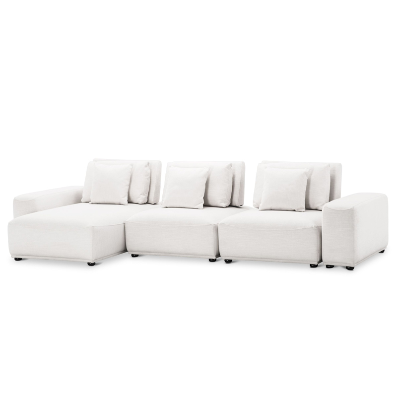 Диван Eichholtz Sofa Mondial Lounge white Белый Черный Диван Eichholtz Sofa Mondial Lounge white