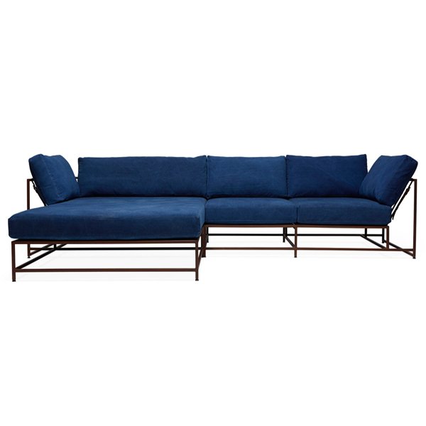 Угловой диван Indigo Denim and copper Sectional sofa Индиго Угловой диван Indigo Denim and copper Sectional sofa