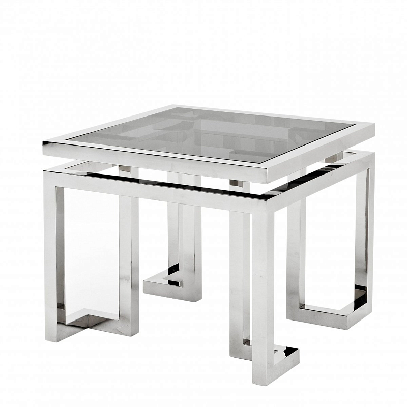 Приставной стол Eichholtz Side Table Palmer Нержавеющая сталь Дымчатый (Smoke) Приставной стол Eichholtz Side Table Palmer