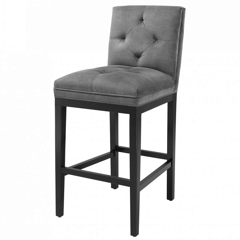 Барный стул Eichholtz Bar Stool Cesare Grey Серый Черный Барный стул Eichholtz Bar Stool Cesare Grey