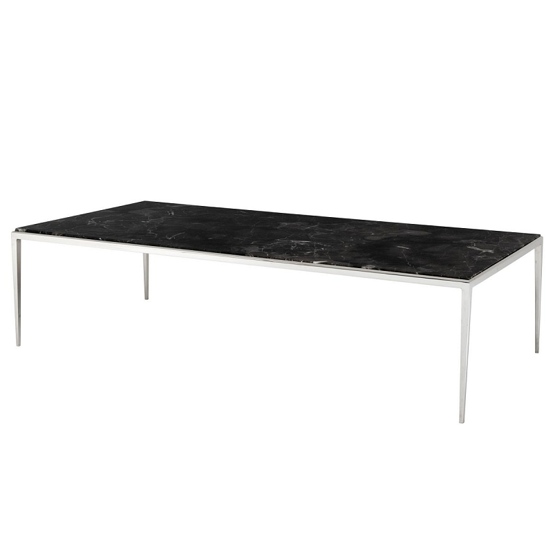 Журнальный стол Eichholtz Coffee Table Henley Никель Черный Мрамор Nero Журнальный стол Eichholtz Coffee Table Henley