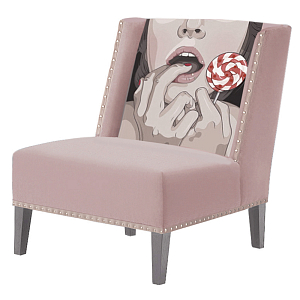 FUN Armchair Lollipop Pink Дизайнерское кресло с цветным принтом