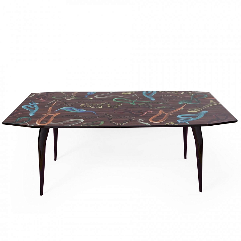 Обеденный стол Seletti Table Snakes On Wood Черный Мульти Обеденный стол Seletti Table Snakes On Wood