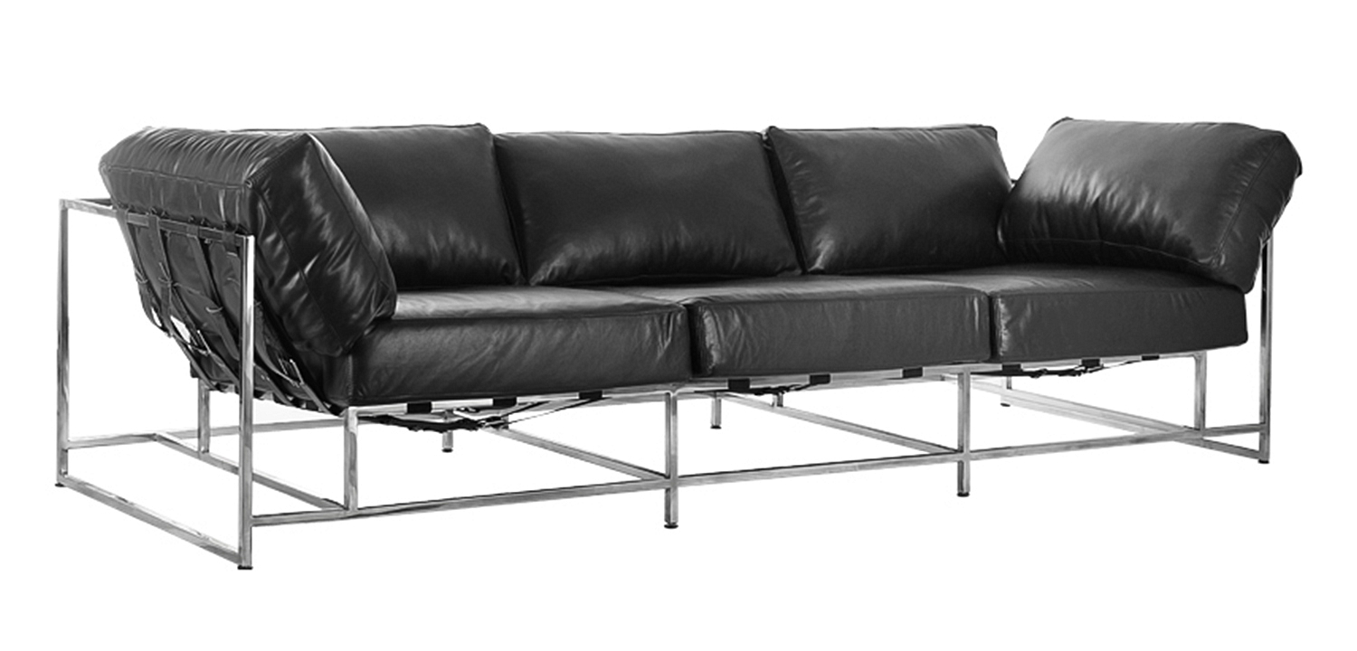 Диван Black Calfskin Sofa Диван Black Calfskin Sofa - Loft-Concept