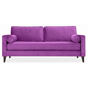 Диван бархатный с двумя подушками-валиками Simple Berry Sofa 