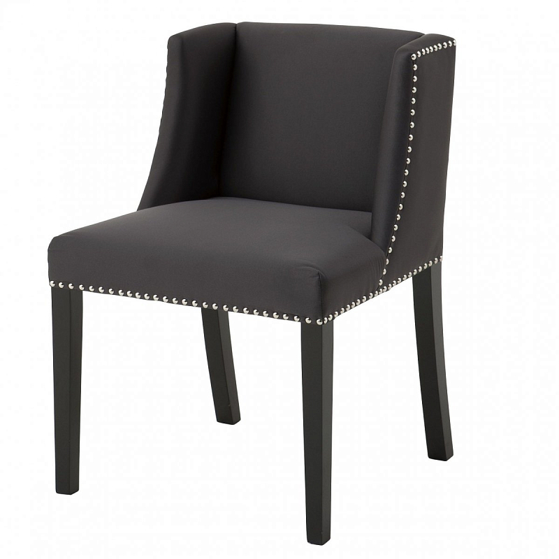 Стул Eichholtz Dining Chair St James Черный Никель Серый Стул Eichholtz Dining Chair St James