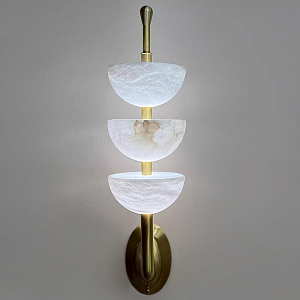 Бра с 3-мя мраморными плафонами в форме чаши Warm Marble Light