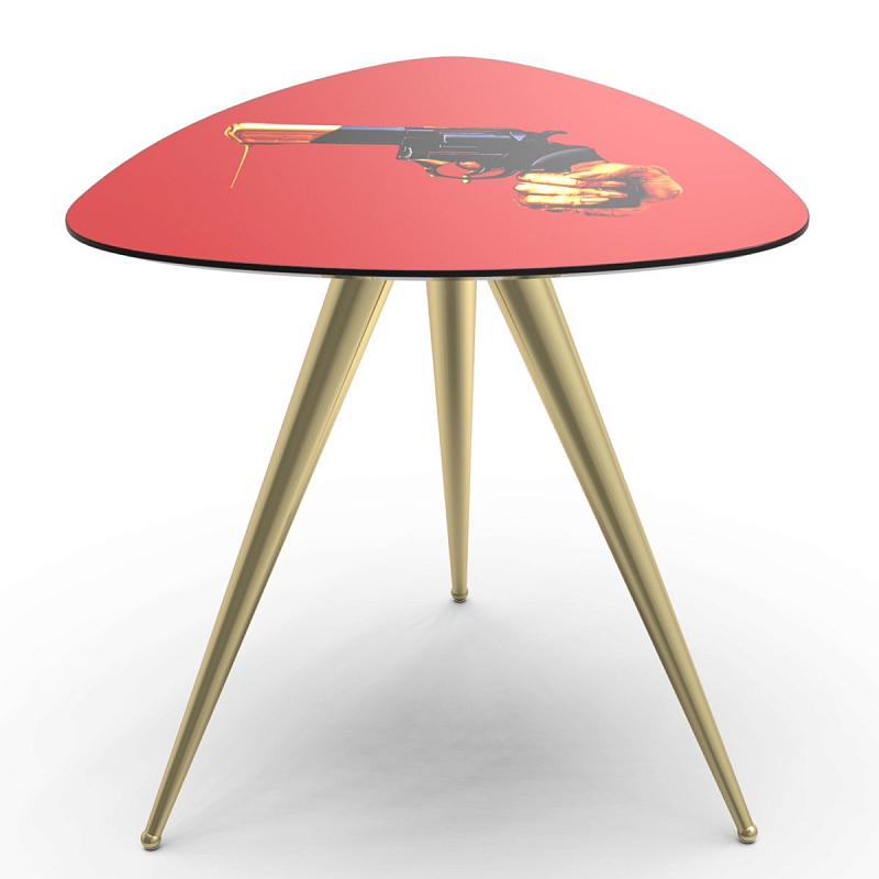 Журнальный стол Seletti Side Table Revolver Красный Латунь Журнальный стол Seletti Side Table Revolver