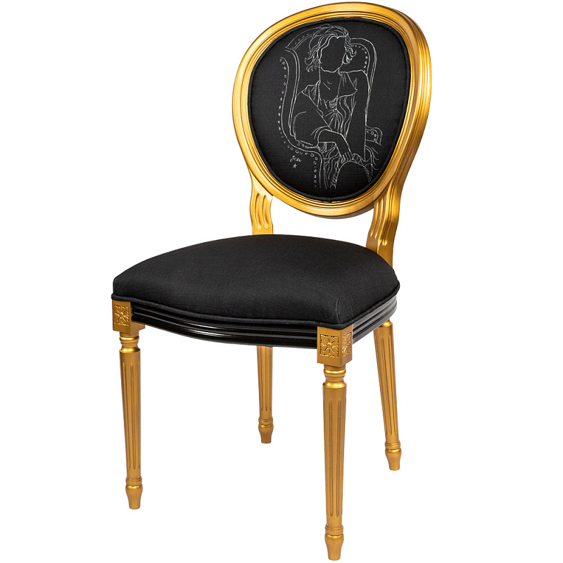 Стул White Silhouette Coco Stool Черный Золотой Стул White Silhouette Coco Stool