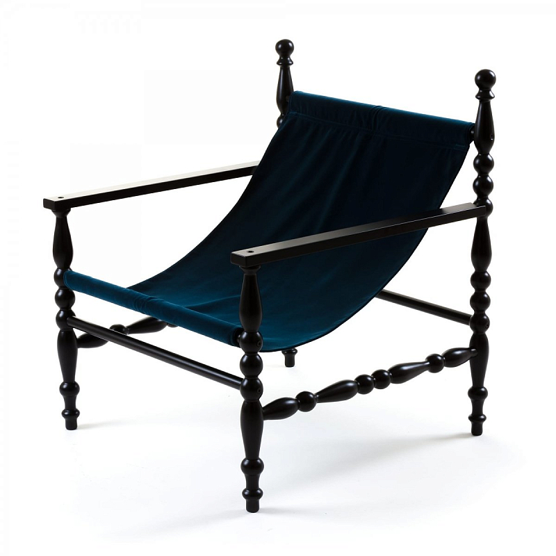 Кресло Seletti Heritage Armchair Blue Черный Синий Кресло Seletti Heritage Armchair Blue