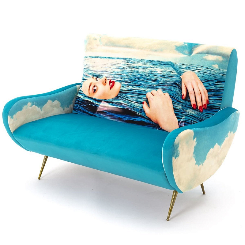 Диван Seletti Sofa Two Seater Sea Girl Голубой Диван Seletti Sofa Two Seater Sea Girl
