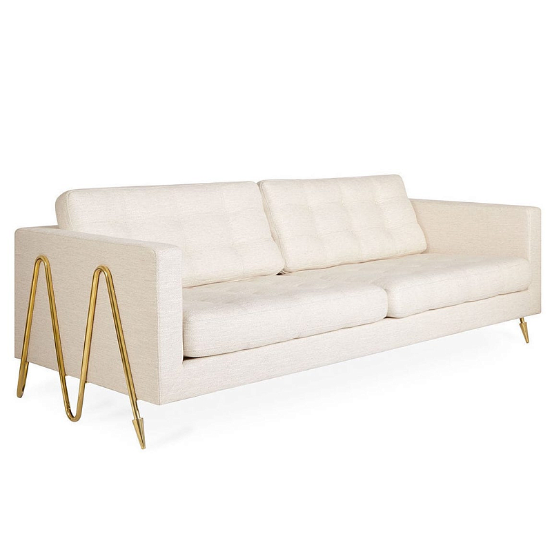 Диван Jonathan Adler Maxime Sofa Молочный Латунь Диван Jonathan Adler Maxime Sofa