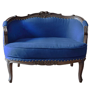 Кресло L.XV MARQUISE GONDOLA CHAIR blue linen