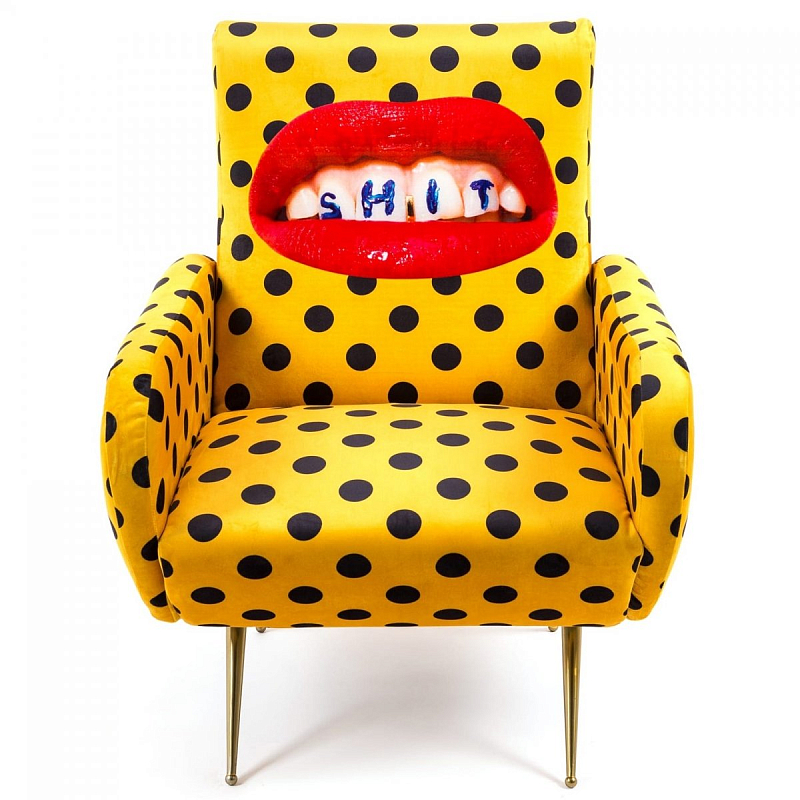Кресло Seletti Armchair Shit Желтый Латунь Кресло Seletti Armchair Shit