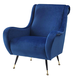 Кресло Chair Giardino Fauteuil blauw velvet