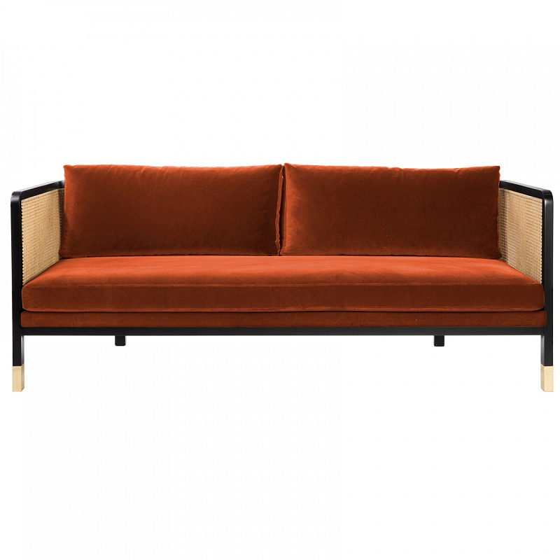 Диван Rattan Decor Sofa Terracotta Терракотовый Бежевый Черный Диван Rattan Decor Sofa Terracotta