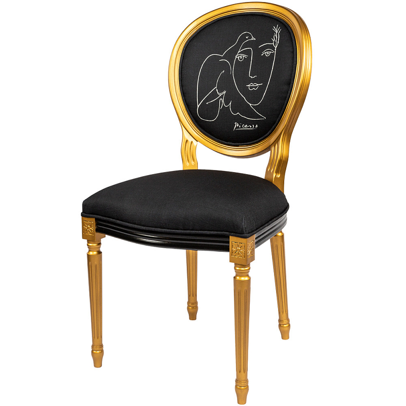 Стул White Silhouette Dove Stool Черный Золотой Стул White Silhouette Dove Stool