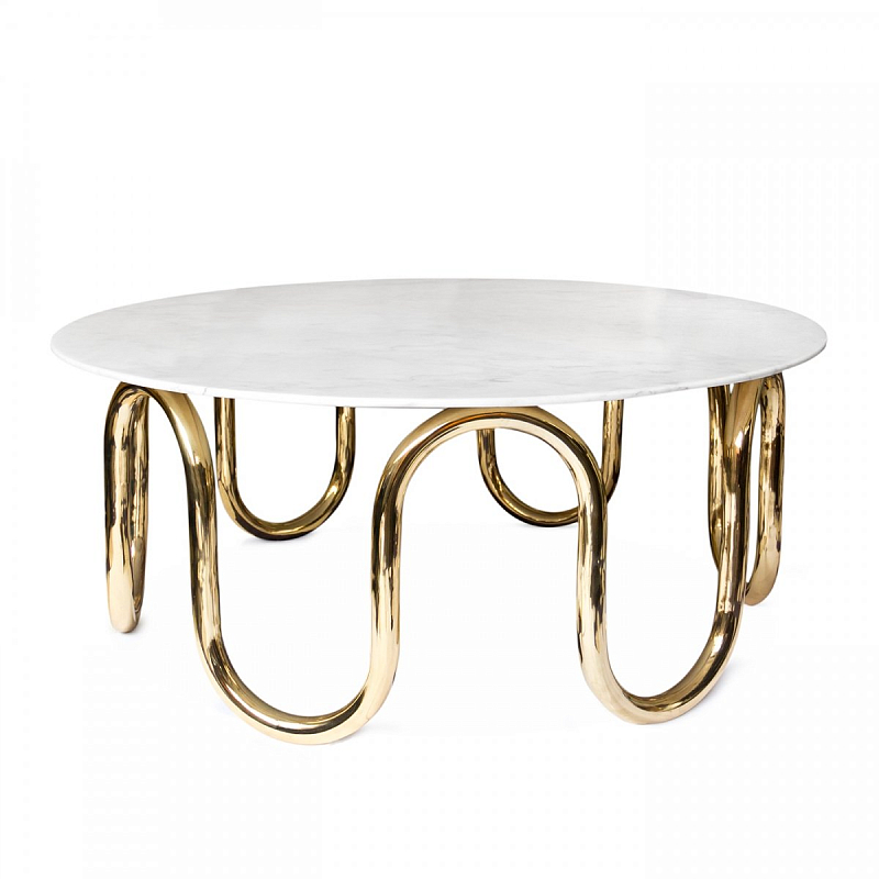 Журнальный столик Scalinatella Cocktail Table Латунь Белый Журнальный столик Scalinatella Cocktail Table