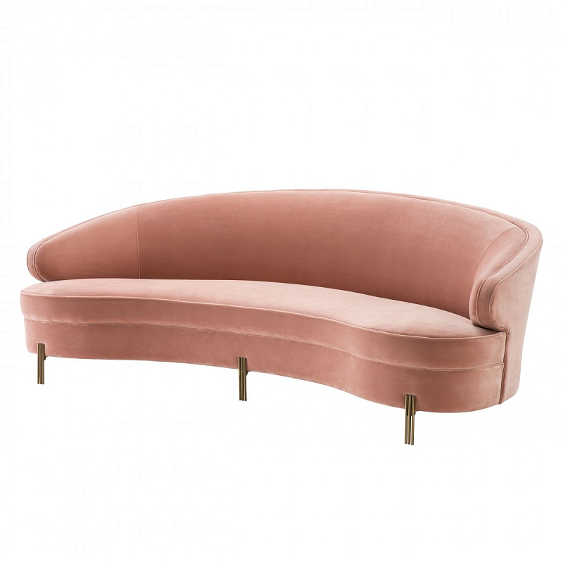 Диван Eichholtz Sofa Pierson nude Бежевый Латунь Диван Eichholtz Sofa Pierson nude